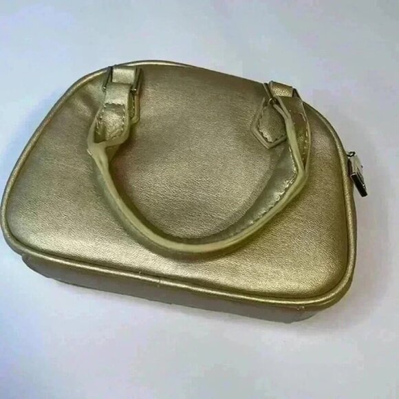 BADGLEY MISCHKA MINI DOME CROSSBODY‎ PURSE QUILTED METALLIC GOLD STUDS - Picture 3 of 7